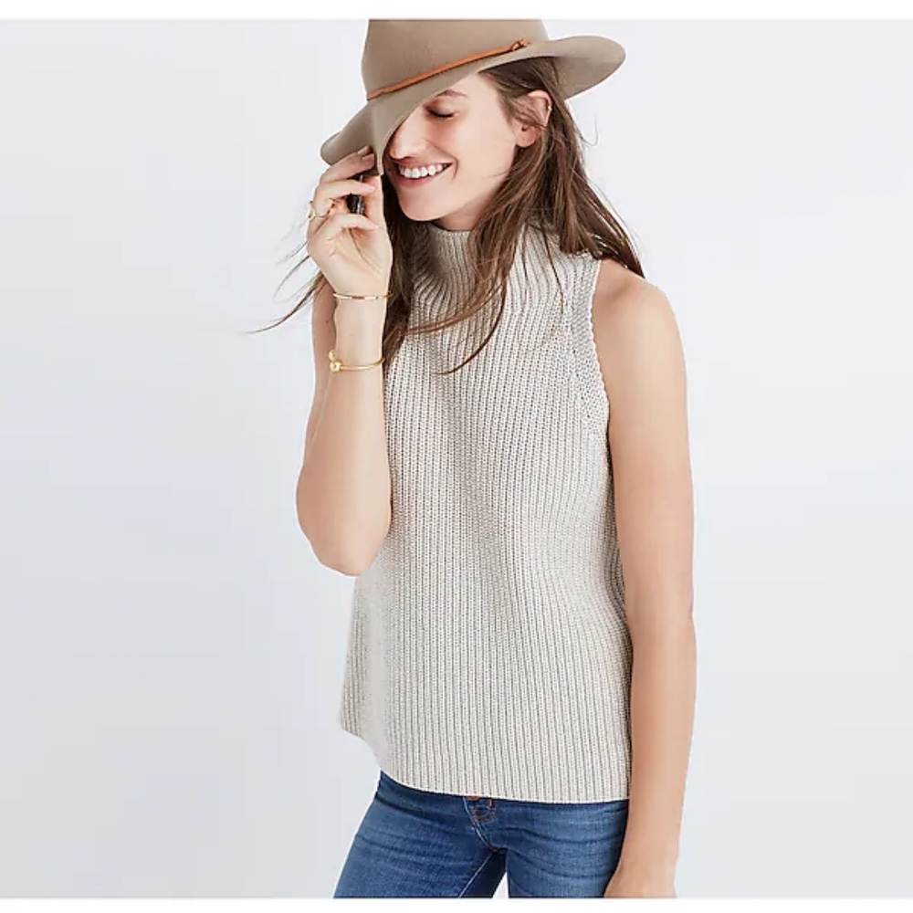 Madewell mockneck sweater vest xxs